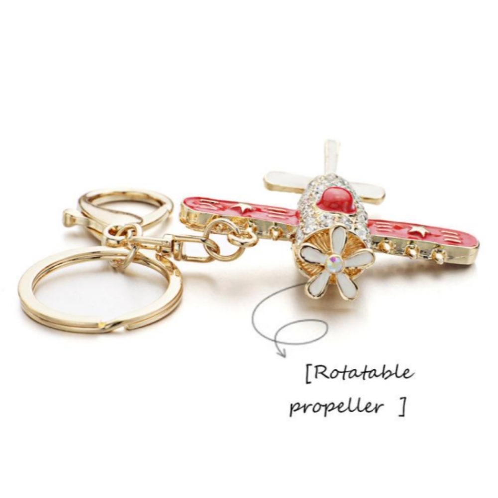 Airplane Bag Charm/Keychain Red - Picture 11 of 12